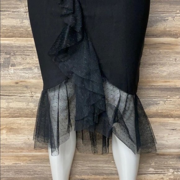 Stop staring Midnight Magic one shoulder black wiggle pencil sexy dress - Picture 3 of 7